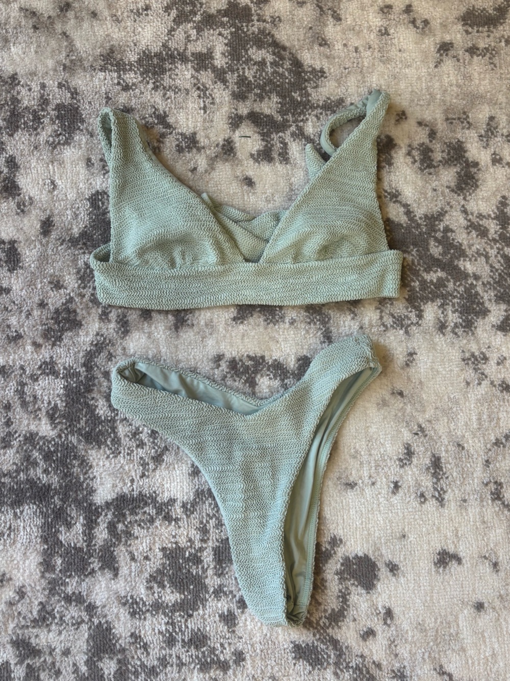 Monday Swimwear Textured Sea Glass Bikini Set
